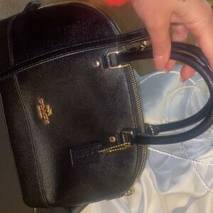 Never used ! Coach Black Crossbody Bag with Gold Accents